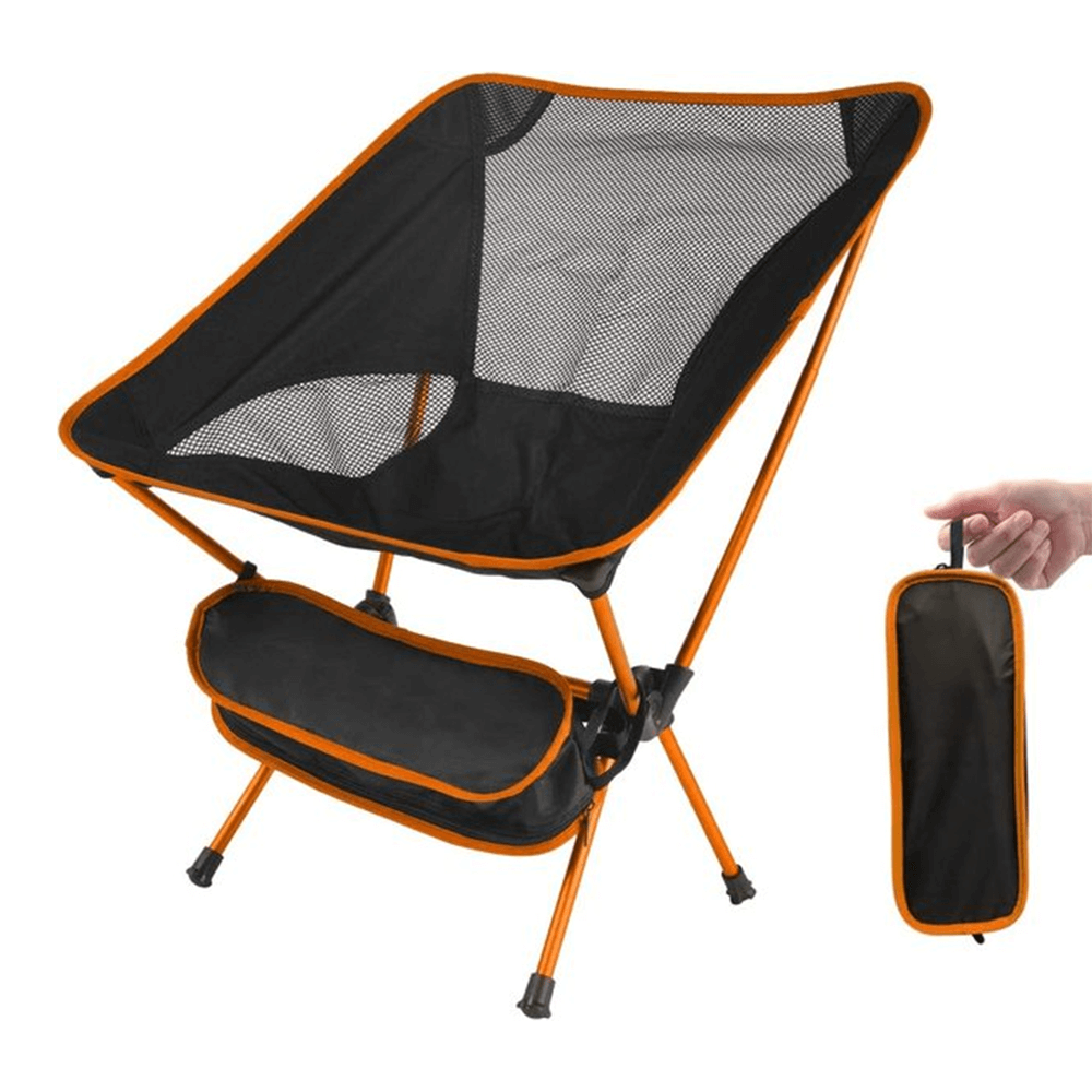 OutComfort Portable Chair Language - Lightweight, ergonomic design, perfect for outdoor adventures, shown in collapsible form.