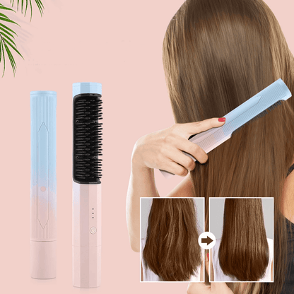 2-in-1 USB Cordless Straightening Brush 